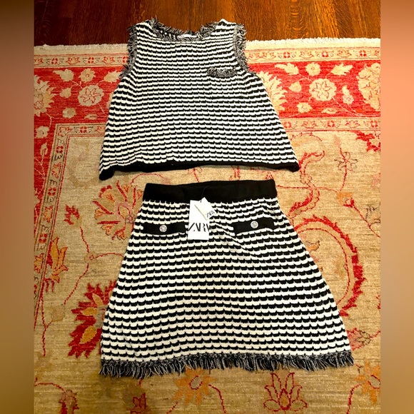 Zara Dresses & Skirts - Zara Matching Skirt and Top Set with Bejewelled Buttons
